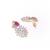 American diamond ruby roseatte stud earrings