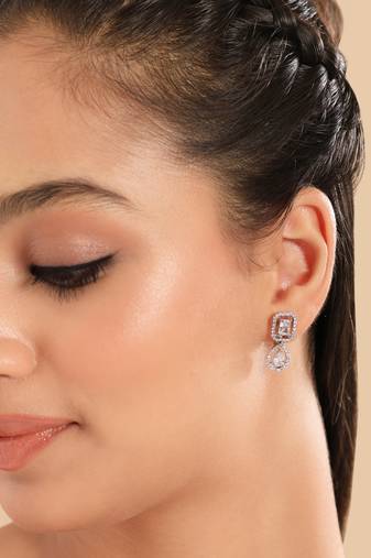 American diamond chic mini drop earrings