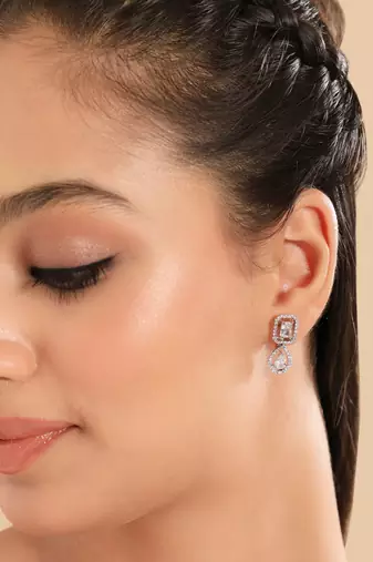 American diamond chic mini drop earrings