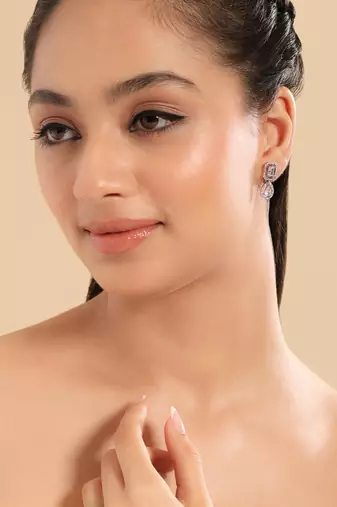 American diamond chic mini drop earrings