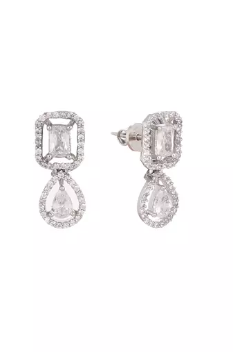 American diamond chic mini drop earrings