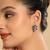 Zircon azure bloom stud earrings
