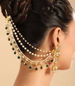 Zayra emerald drop layered earchains