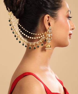 Zayra emerald drop layered earchains 2