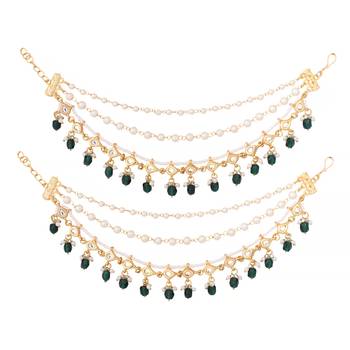Zayra emerald drop layered earchains 3