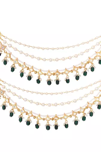 Zayra emerald drop layered earchains