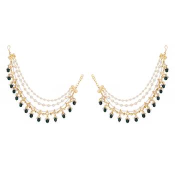 Zayra emerald drop layered earchains 4