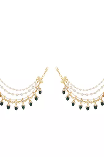 Zayra emerald drop layered earchains