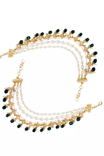Zayra emerald drop layered earchains