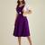 women purple solid pinafore dress with button