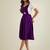 women purple solid pinafore dress with button