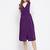 women purple solid pinafore dress with button