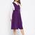 women purple solid pinafore dress with button