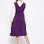 women purple solid pinafore dress with button