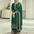 Green New Art Silk Embroidery Kurta Palazzo with Dupatta Set