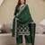 Green New Art Silk Embroidery Kurta Palazzo with Dupatta Set
