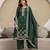 Green New Art Silk Embroidery Kurta Palazzo with Dupatta Set