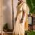 off white mul cotton handwoven saree with golden border
