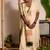 off white handwoven mul cotton saree with green and zari border