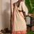 cream white cotton saree with pink and golden striped border