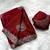 red heavy zari work chinon silk saree with fancy blouse