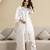 White chanderi embroidery kurta pant with dupatta set