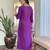 Women's embroidered viscose slub kurta set with floral dupatta, v-neck, 3/4 sleeve, regular fit