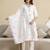 White chanderi embroidery kurta pant with dupatta set