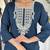 Women's embroidered viscose slub kurta set with dupatta, v-neck, 3/4 sleeve, regular fit