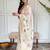Women's chanderi kurta set with dupatta, round neck, embroidered a-line design, white dupatta
