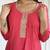Women's chanderi kurta set with dupatta, round neck, embroidered a-line design, white dupatta