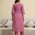 Pink roman silk embroidery kurta pant with dupatta set