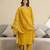 Yellow chanderi embroidery kurta pant with dupatta set