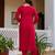 Women's embroidered salwar suit set with floral dupatta, three-quarter sleeves, ethnic wear