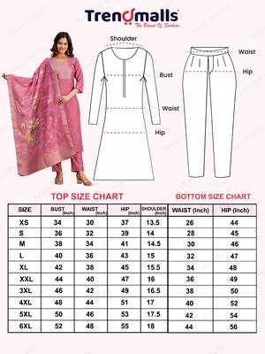 Trendmalls Pink roman silk embroidery kurta pant with dupatta set 6