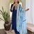 Women's viscose slub embroidered kurta set with dupatta set, v-neck, 3/4 sleeve, regular fit