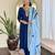 Women's viscose slub embroidered kurta set with dupatta set, v-neck, 3/4 sleeve, regular fit
