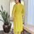 Women's viscose slub embroidered kurta set with dupatta set, v-neck, 3/4 sleeve, regular fit
