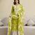Green cotton embroidery kurta pant with dupatta set