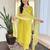 Women's viscose slub embroidered kurta set with dupatta set, v-neck, 3/4 sleeve, regular fit