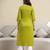 Green cotton embroidery kurta pant with dupatta set