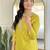 Women's viscose slub embroidered kurta set with dupatta set, v-neck, 3/4 sleeve, regular fit