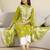Green cotton embroidery kurta pant with dupatta set