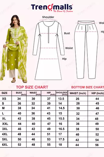 Trendmalls Green cotton embroidery kurta pant with dupatta set