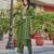 Women's green chanderi kurta set, embroidered yoke, floral printed dupatta, 3/4 sleeve, regular fit