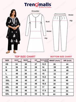 Black cambric cotton embroidery kurta pant with dupatta set 6