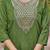 Women's green chanderi kurta set, embroidered yoke, floral printed dupatta, 3/4 sleeve, regular fit