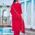 Women's pink chanderi kurta set, embroidered yoke, floral printed dupatta, 3/4 sleeve, regular fit