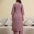 Peach cotton embroidery kurta pant with dupatta set