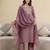 Peach cotton embroidery kurta pant with dupatta set
